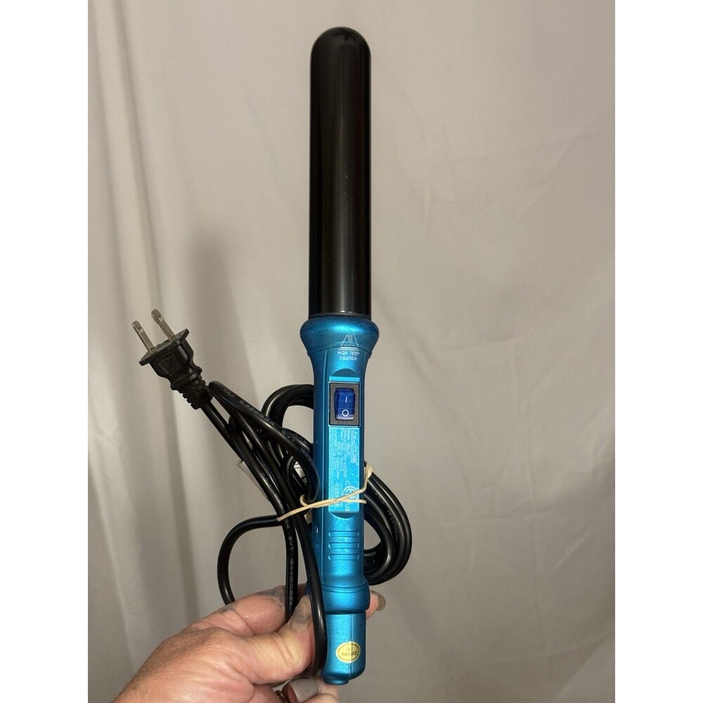 NuMe Classic Turquoise Blue HB025U 1” /25mm Tourmaline Hair Curling Wand Iron